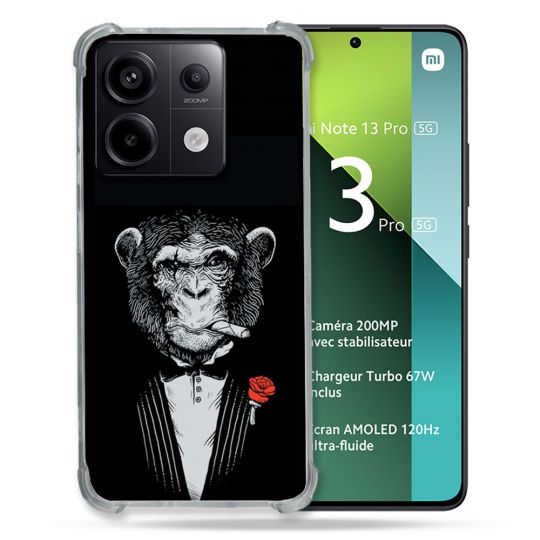 Coque Renforcée Pour Xiaomi Redmi Note 13 Pro 5G Decale Singe Mafia