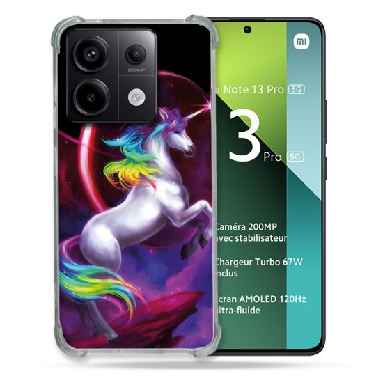 Coque Renforcée Pour Xiaomi Redmi Note 13 Pro 5G Fantastique Licorne Arc en ciel