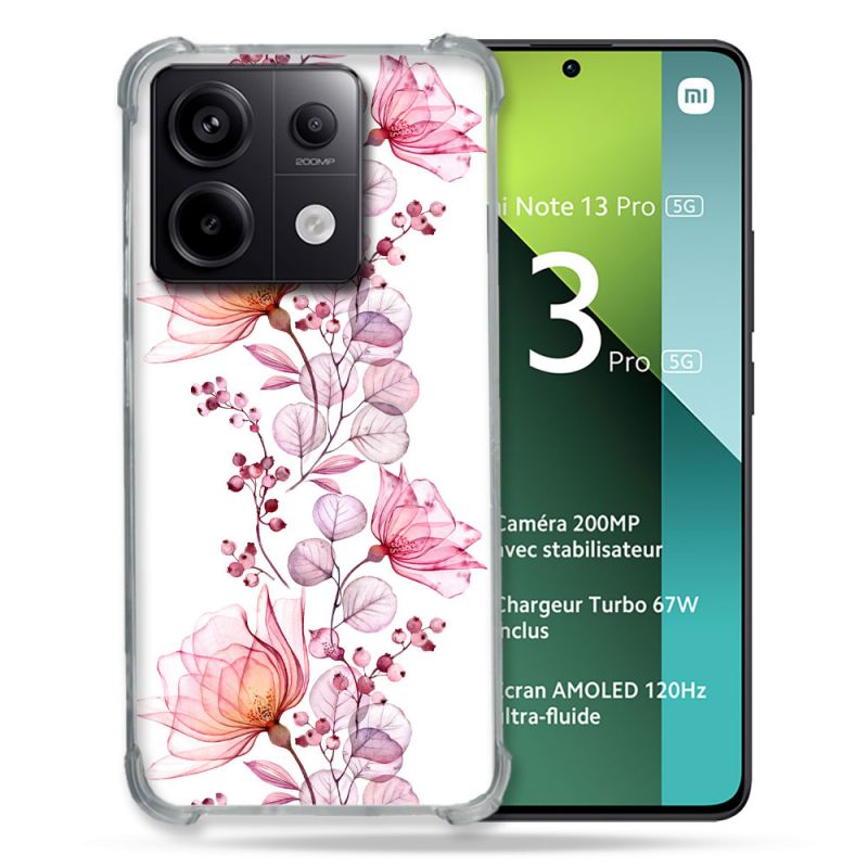Coque Renforcée Pour Xiaomi Redmi Note 13 Pro 5G Fleur Eclosion