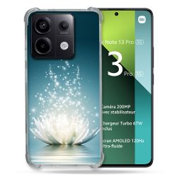 Coque Renforcée Pour Xiaomi Redmi Note 13 Pro 5G Fleur Lotus Blanc