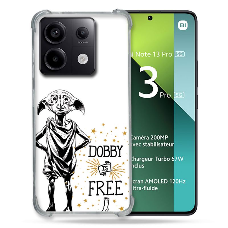 Coque Renforcée Pour Xiaomi Redmi Note 13 Pro 5G Harry Potter Dobby Free Blanc