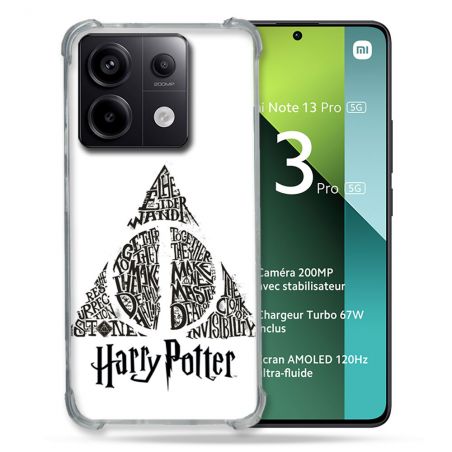 Coque Renforcée Pour Xiaomi Redmi Note 13 Pro 5G Harry Potter Hollows triangle Blanc