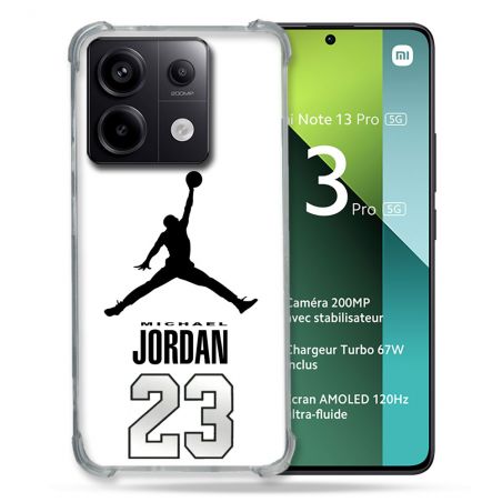 Coque Renforcée Pour Xiaomi Redmi Note 13 Pro 5G Jordan 23 Blanc