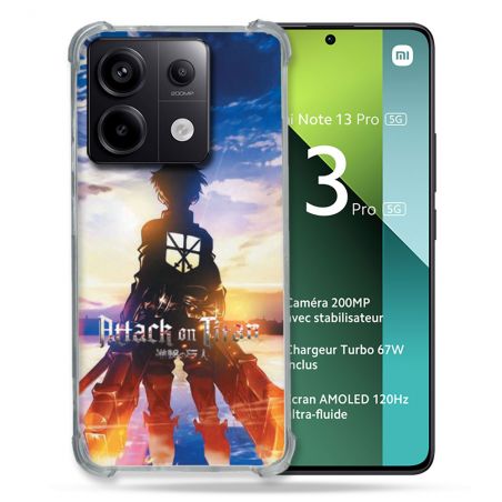 Coque Renforcée Pour Xiaomi Redmi Note 13 Pro 5G Manga Attaque Titans Soleil