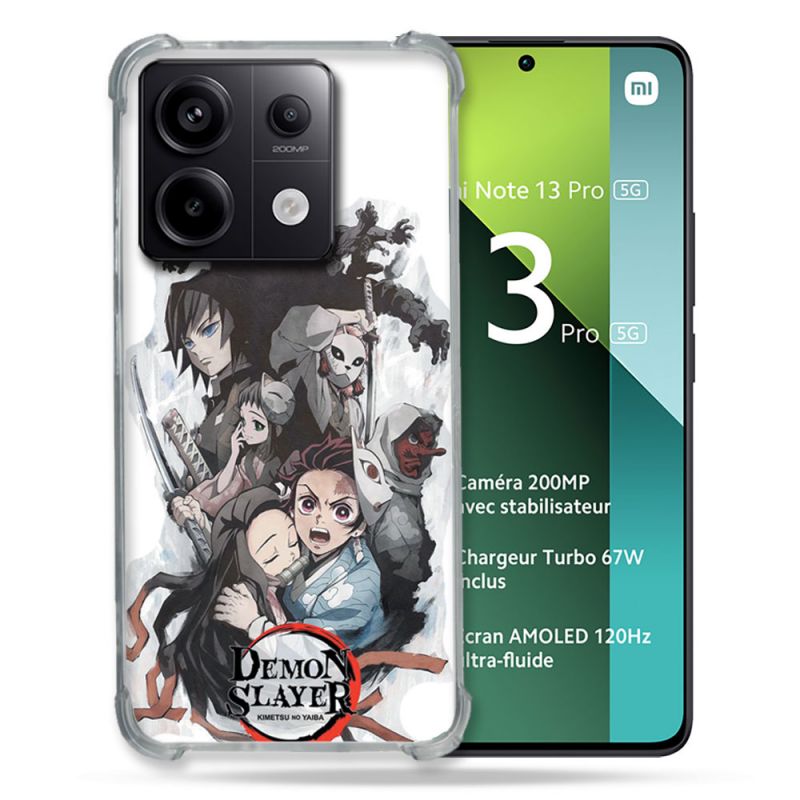 Coque Renforcée Pour Xiaomi Redmi Note 13 Pro 5G Manga Demon Slayer Blanc
