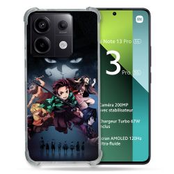 Coque Renforcée Pour Xiaomi Redmi Note 13 Pro 5G Manga Demon Slayer Noir