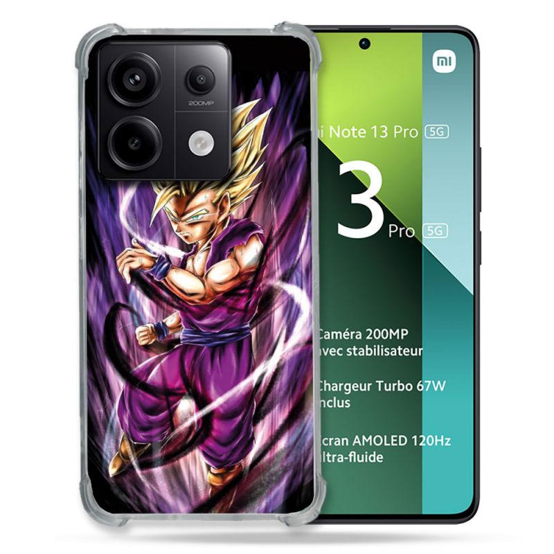 Coque Renforcée Pour Xiaomi Redmi Note 13 Pro 5G Manga Dragon Ball Sangohan Violet