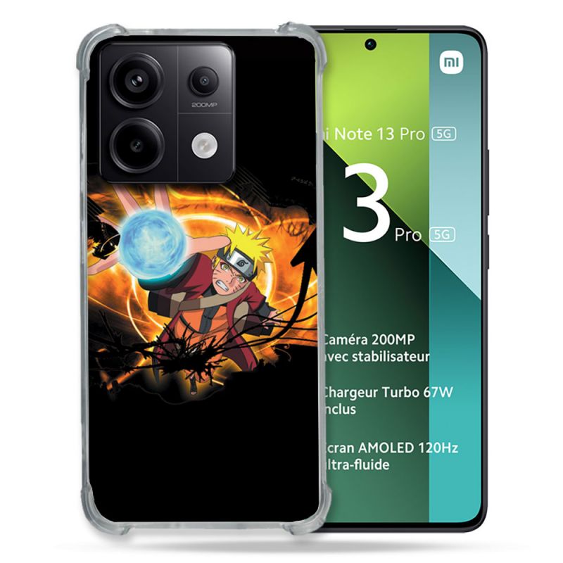 Coque Renforcée Pour Xiaomi Redmi Note 13 Pro 5G Manga Naruto Noir