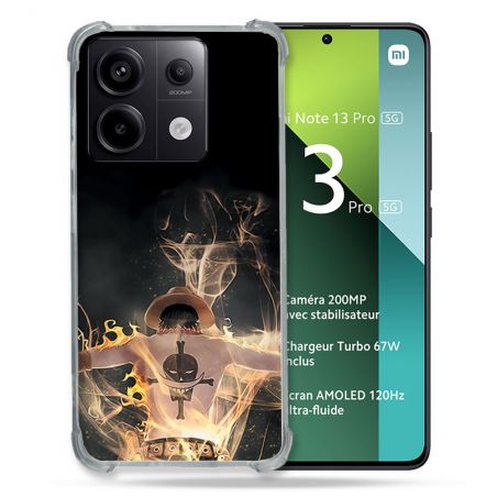 Coque Renforcée Pour Xiaomi Redmi Note 13 Pro 5G Manga One Piece Ace Noir