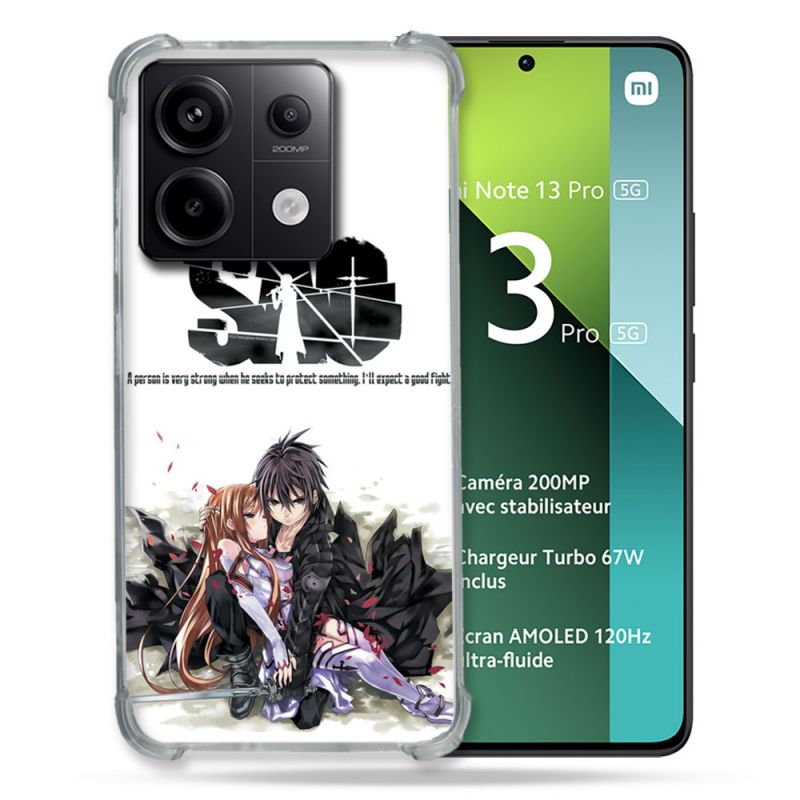 Coque Renforcée Pour Xiaomi Redmi Note 13 Pro 5G Manga SAO sword Art Online Blanc