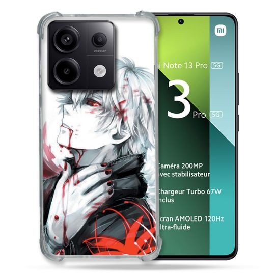 Coque Renforcée Pour Xiaomi Redmi Note 13 Pro 5G Manga Tokyo Ghoul Kaneki Blanc
