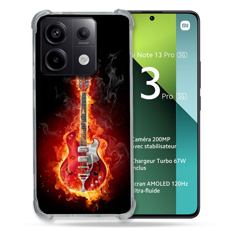 Coque Renforcée Pour Xiaomi Redmi Note 13 Pro 5G Musique Guitare Electrique