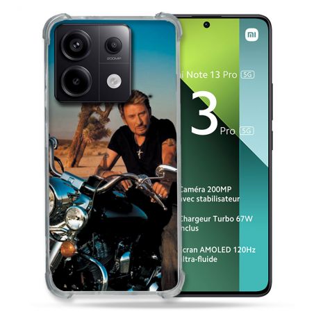 Coque Renforcée Pour Xiaomi Redmi Note 13 Pro 5G Musique Johnny Hallyday Moto