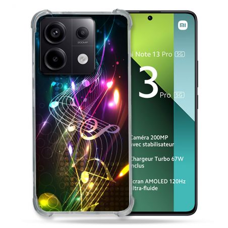 Coque Renforcée Pour Xiaomi Redmi Note 13 Pro 5G Musique Partition Multicolore
