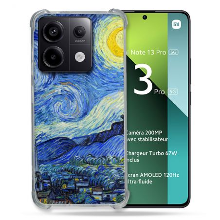 Coque Renforcée Pour Xiaomi Redmi Note 13 Pro 5G Peinture La nuit étoilée