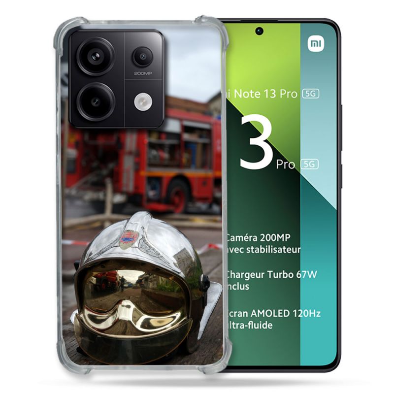 Coque Renforcée Pour Xiaomi Redmi Note 13 Pro 5G Pompier Casque Camion
