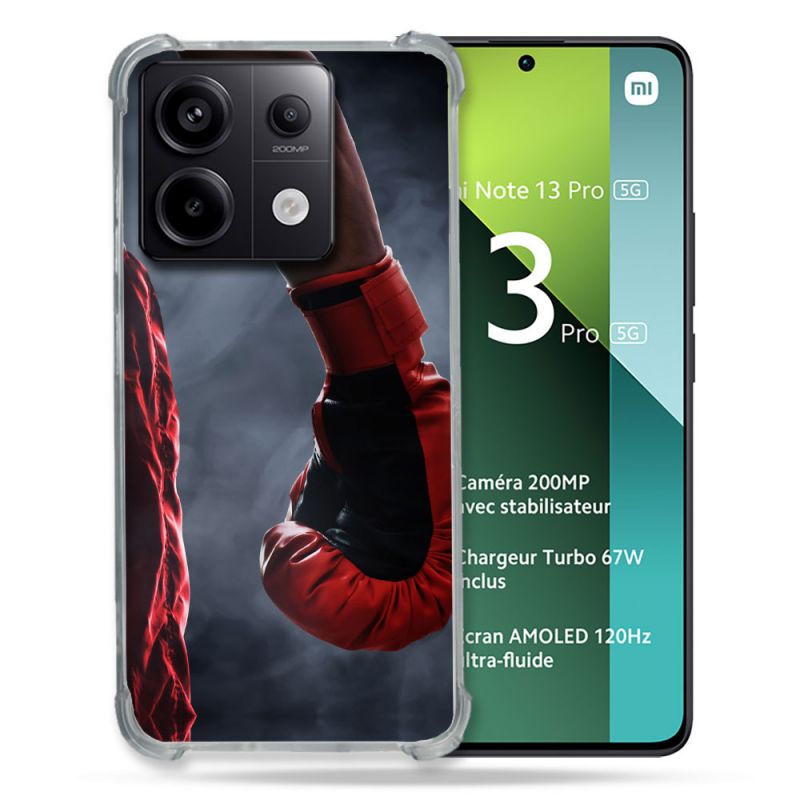 Coque Renforcée Pour Xiaomi Redmi Note 13 Pro 5G Sport Boxe Gant Rouge