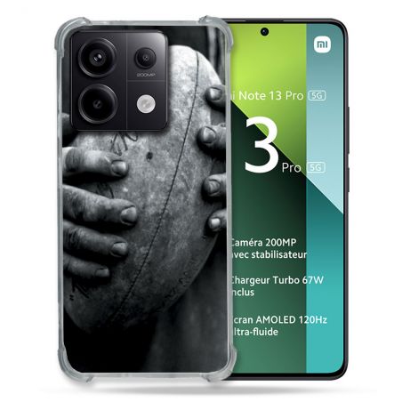 Coque Renforcée Pour Xiaomi Redmi Note 13 Pro 5G Sport Rugby Ballon Vintage
