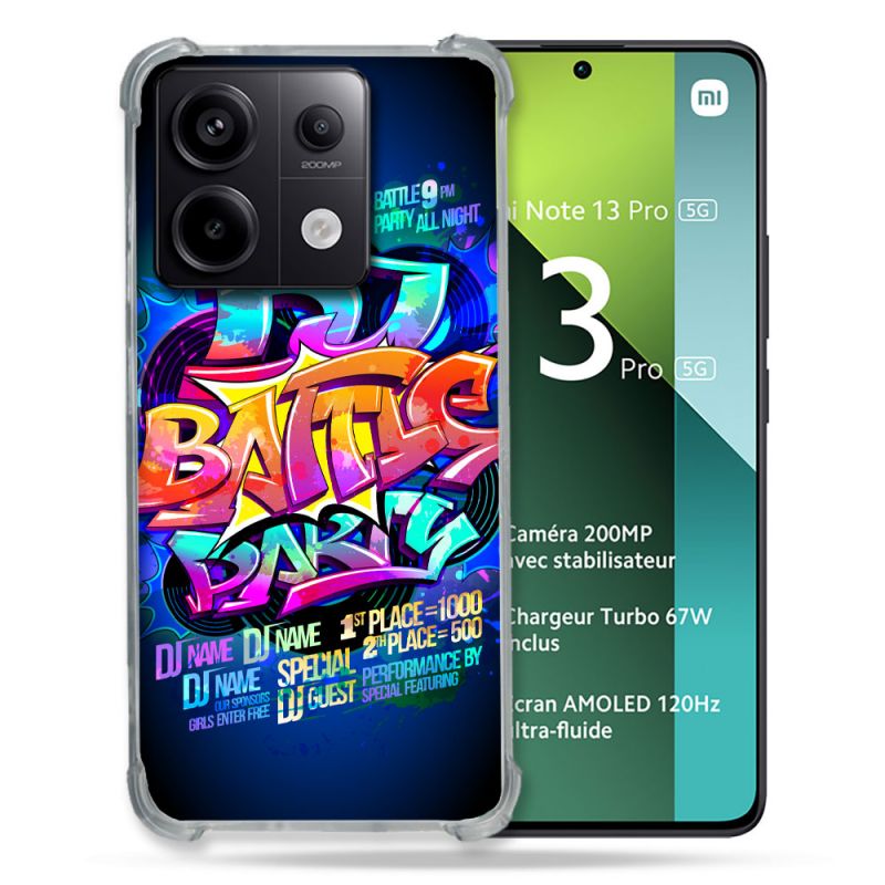 Coque Renforcée Pour Xiaomi Redmi Note 13 Pro 5G Street Art Rap