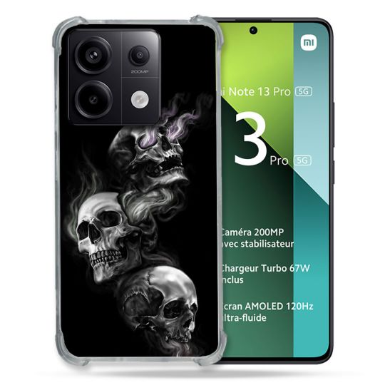 Coque Renforcée Pour Xiaomi Redmi Note 13 Pro 5G Tete de Mort Triple