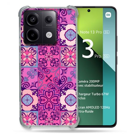 Coque Renforcée Pour Xiaomi Redmi Note 13 Pro 5G Texture Carreau Ciment Violet