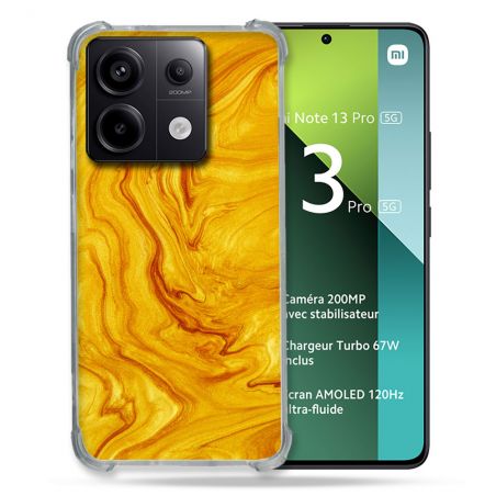 Coque Renforcée Pour Xiaomi Redmi Note 13 Pro 5G Texture Marbre Jaune
