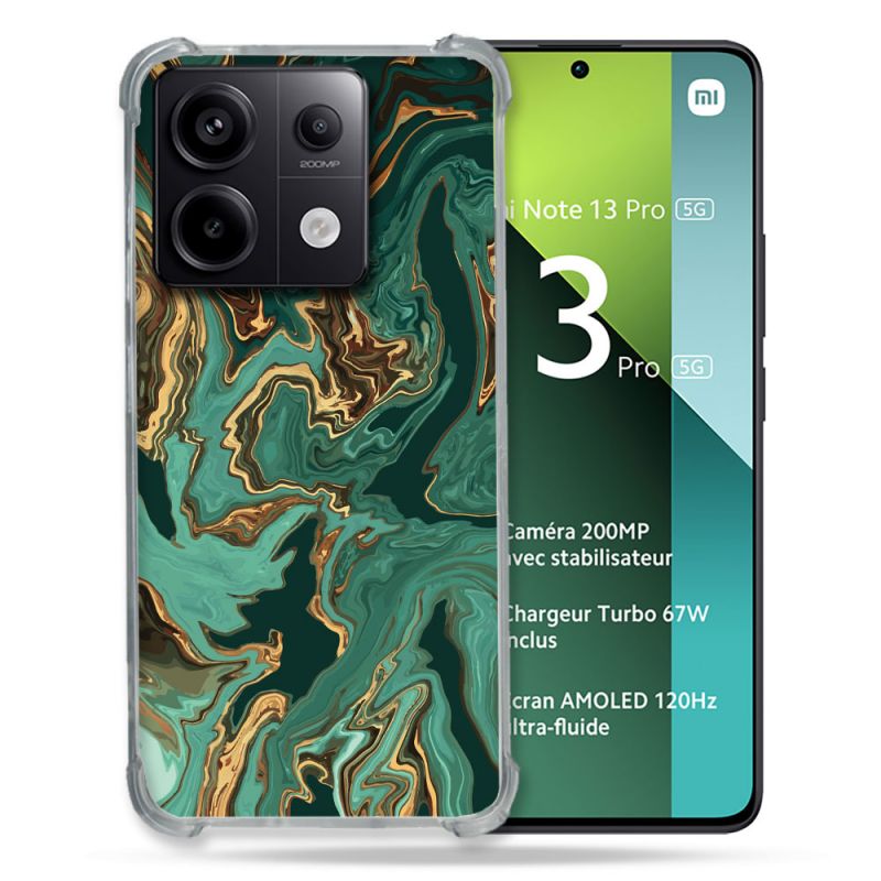 Coque Renforcée Pour Xiaomi Redmi Note 13 Pro 5G Texture Marbre Vert