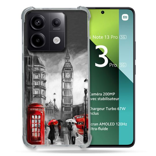 Coque Renforcée Pour Xiaomi Redmi Note 13 Pro 5G Voyage Angleterre Londres Vintage