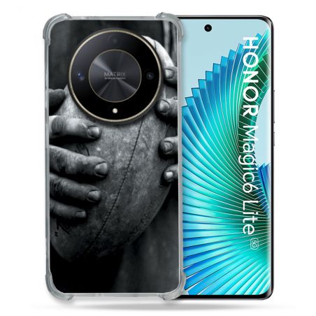 Coque Renforcée Pour Honor Magic 6 Lite 5G Sport Rugby Ballon Vintage