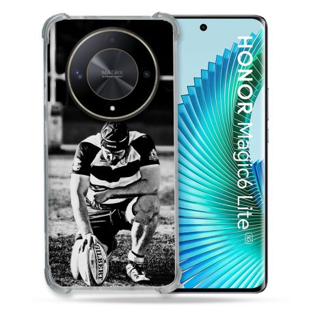 Coque Renforcée Pour Honor Magic 6 Lite 5G Sport Rugby Noir Blanc