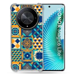 Coque Renforcée Pour Honor Magic 6 Lite 5G Texture Carreau Ciment Orange