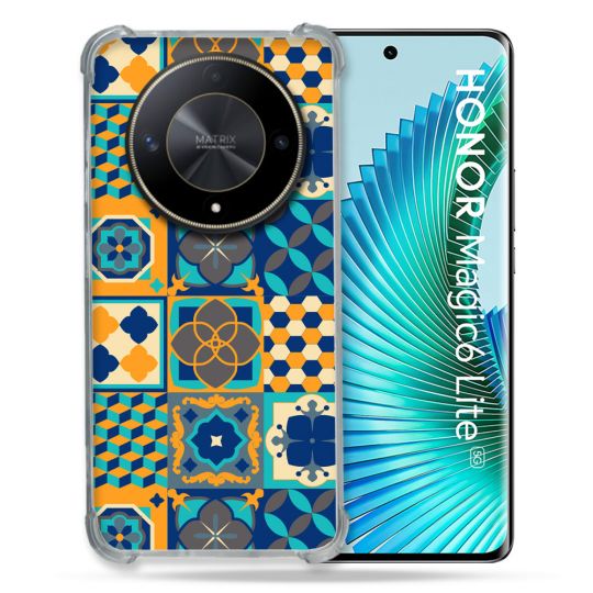 Coque Renforcée Pour Honor Magic 6 Lite 5G Texture Carreau Ciment Orange