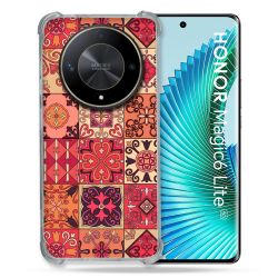 Coque Renforcée Pour Honor Magic 6 Lite 5G Texture Carreau Ciment Rouge