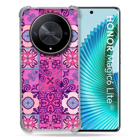 Coque Renforcée Pour Honor Magic 6 Lite 5G Texture Carreau Ciment Violet