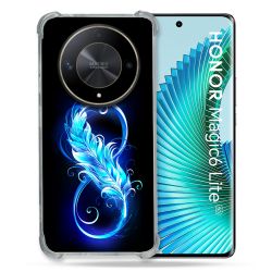 Coque Renforcée Pour Honor Magic 6 Lite 5G Texture Plume Infini Bleu