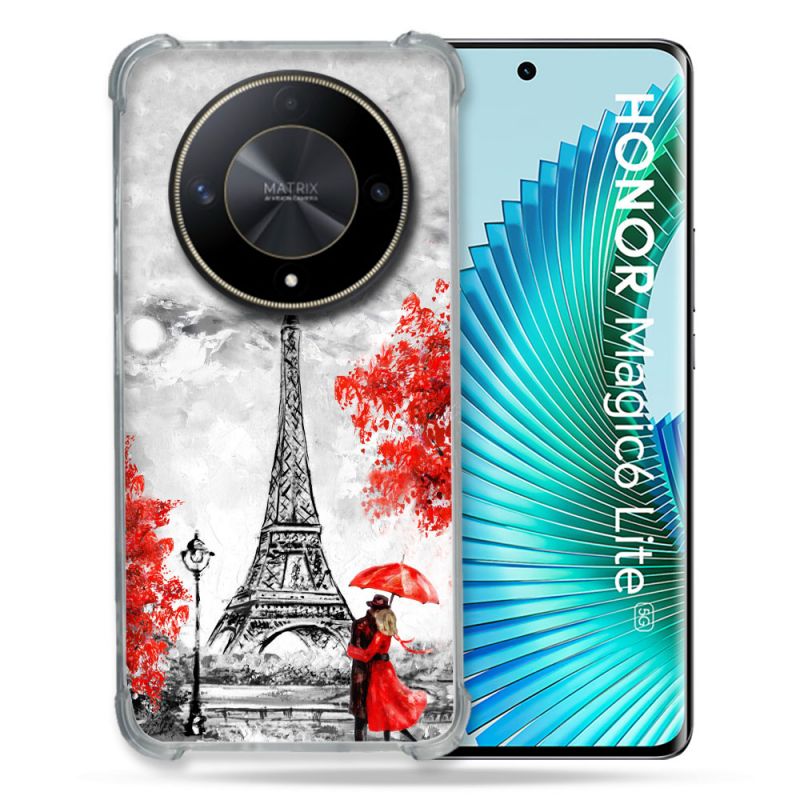 Coque Renforcée Pour Honor Magic 6 Lite 5G Voyage France Paris Rouge