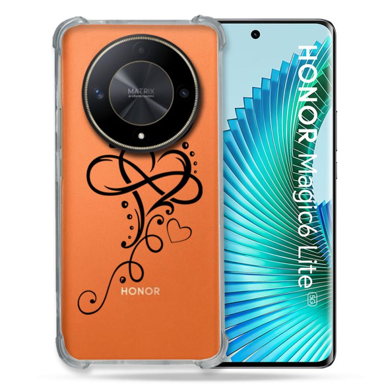 Coque Renforcée Transparente Pour Honor Magic 6 Lite 5G Coeur infini