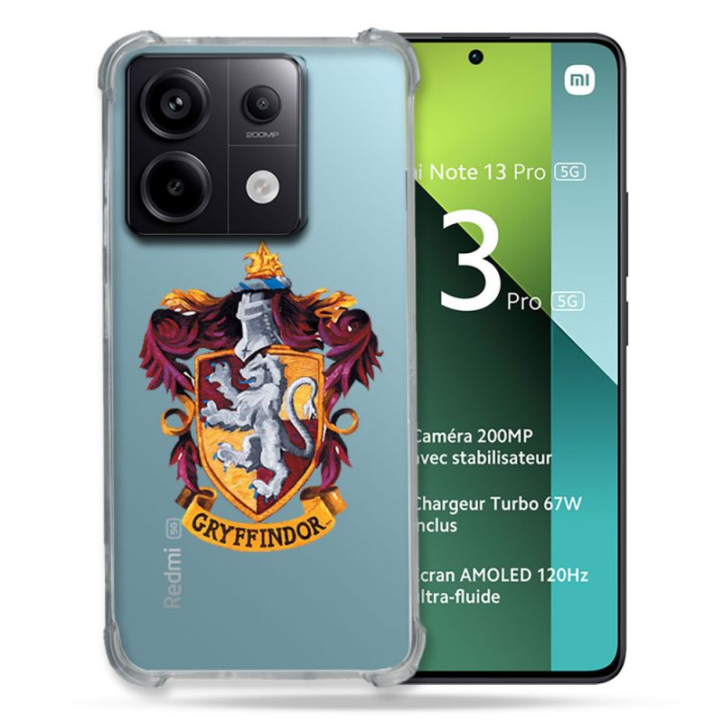 Coque Renforcée Transparente Pour Xiaomi Redmi Note 13 Pro 5G Harry Potter Griffindor