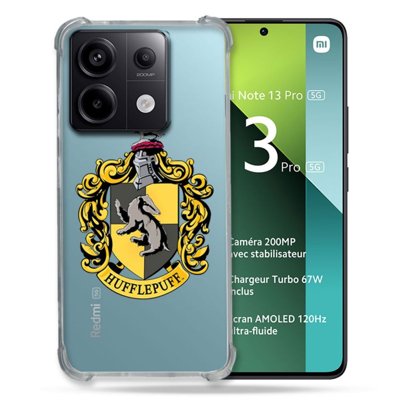 Coque Renforcée Transparente Pour Xiaomi Redmi Note 13 Pro 5G Harry Potter Hufflepuff