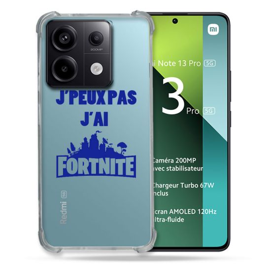 Coque Renforcée Transparente Pour Xiaomi Redmi Note 13 Pro 5G Jpeux pas jai Fortnite