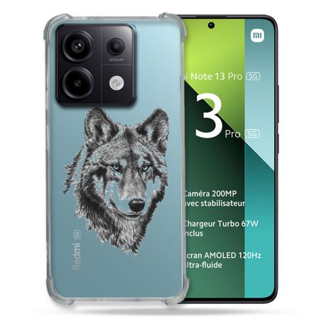 Coque Renforcée Transparente Pour Xiaomi Redmi Note 13 Pro 5G Loup