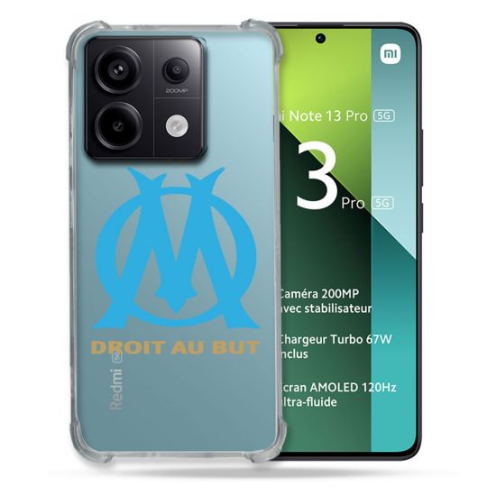 Coque Renforcée Transparente Pour Xiaomi Redmi Note 13 Pro 5G Olympique Marseille OM