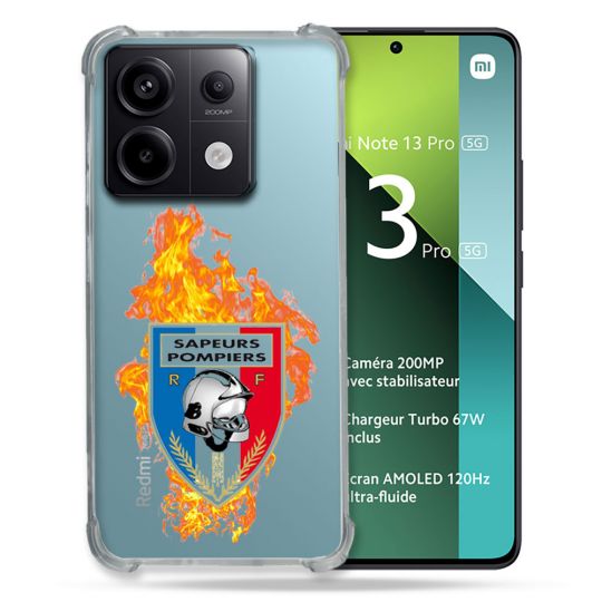 Coque Renforcée Transparente Pour Xiaomi Redmi Note 13 Pro 5G Pompier Feu