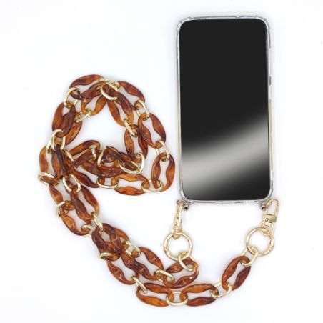 Coque Renforcée Transparente Pour Xiaomi Redmi Note 13 Pro 5G Lanière / Cordon Anneaux Ambre