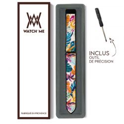 Bracelet Montre 22 mm en silicone et cuir véritable : Exotic