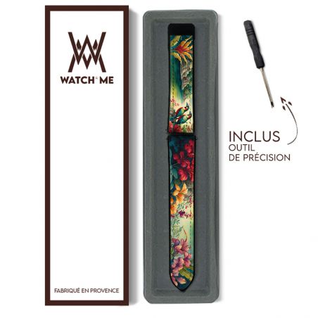 Bracelet Montre 22 mm en silicone et cuir véritable : Jungle