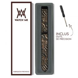 Bracelet Montre 22 mm en silicone et cuir véritable : Mecanique