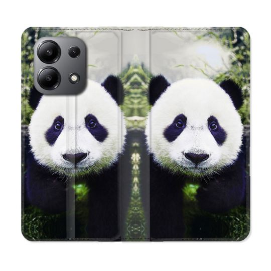 Housse cuir portefeuille pour Xiaomi Redmi Note 13 4G Animal Panda Color