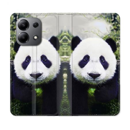 Housse cuir portefeuille pour Xiaomi Redmi Note 13 4G Animal Panda Color