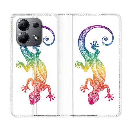 Housse cuir portefeuille pour Xiaomi Redmi Note 13 4G Animal Salamandre Color